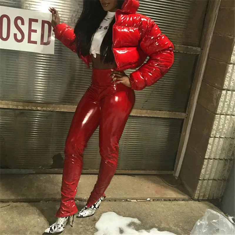 Bubble Coat Women's 5 Colors Fashion Long Sleeve Solid Zipper Cropped Puffer Jacket Thick Lady Winter Casual Warm Outfits S-XL