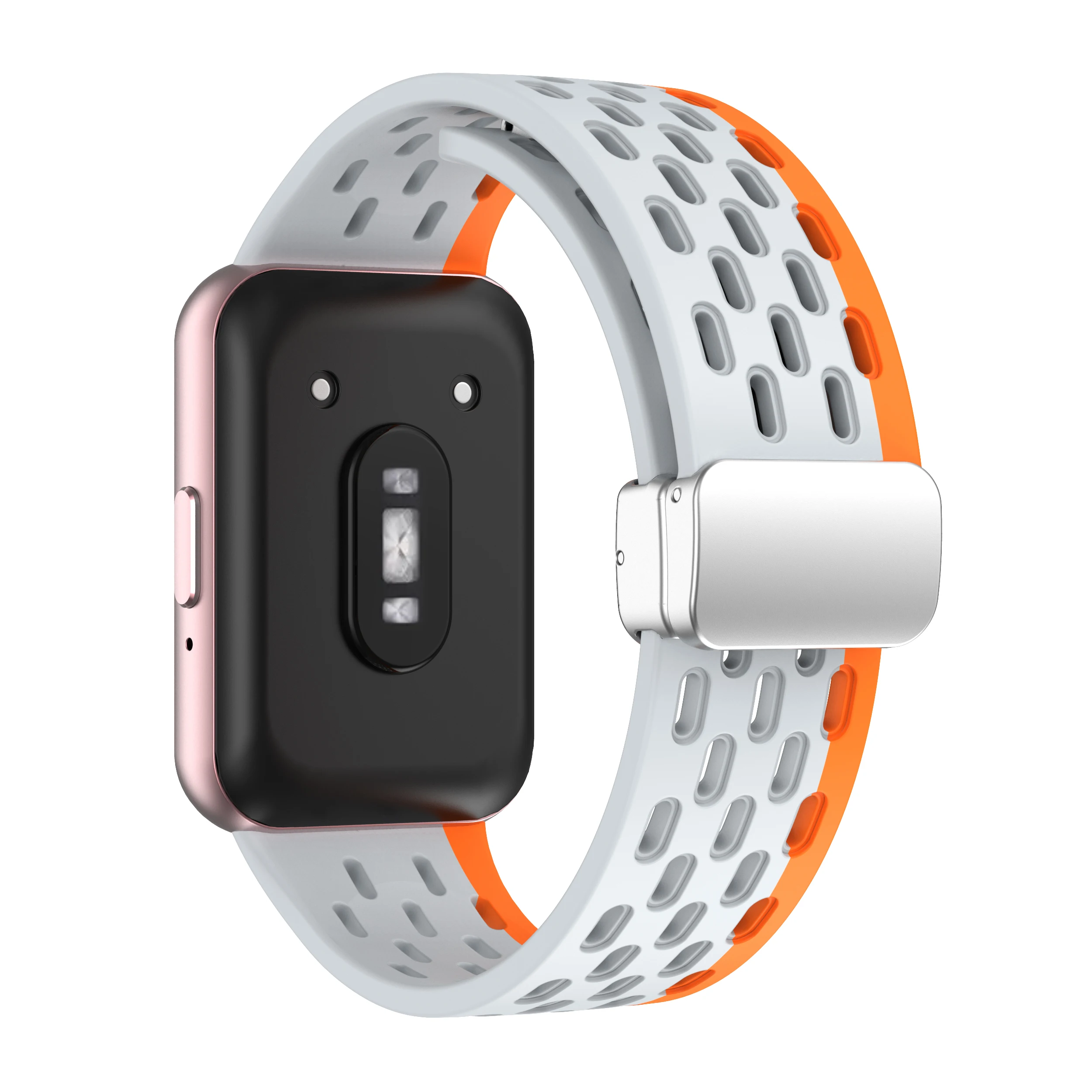 Magnetic Silicone Loop Band with Metal Buckle - Breathable Strap Bracelet