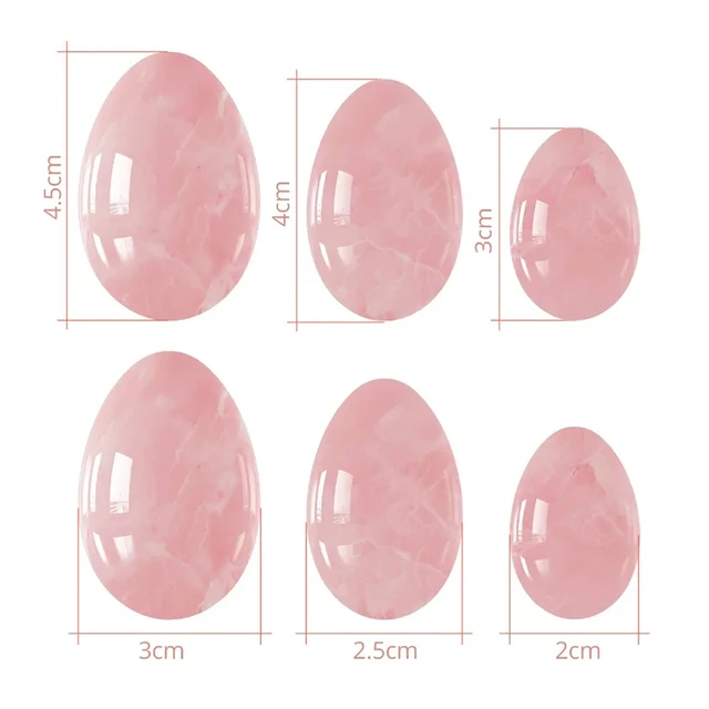 Oeuf Yoni en Quartz Rose naturel, œufs de Jade pour femmes, exercice Kegel, muscles vaginaux, boule de serrage, masseur de Jade, œufs Kegel en cristal 5