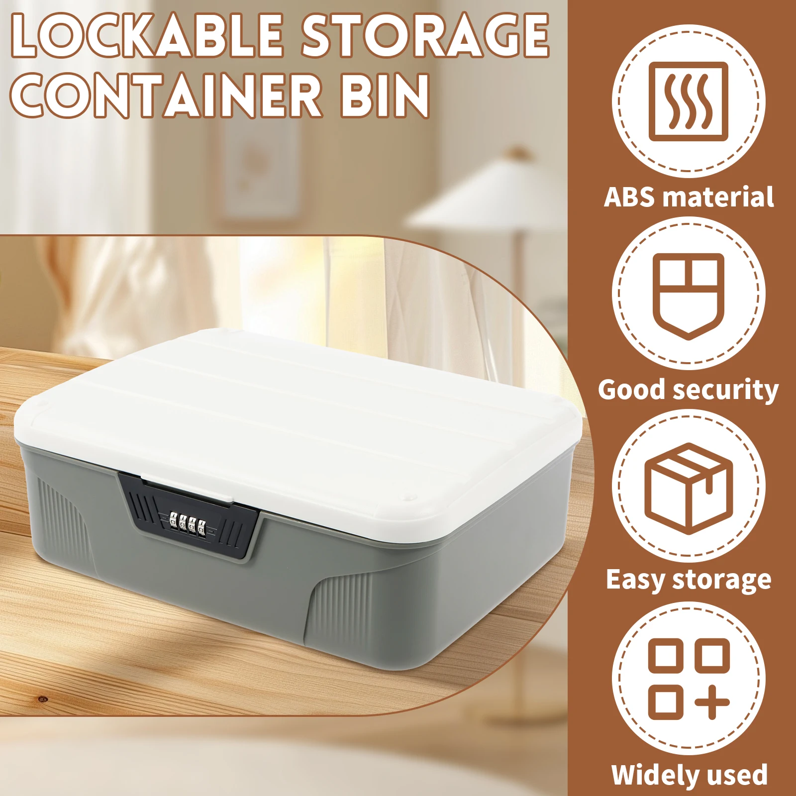 Portable ABS Digital Password Lock Safe Box