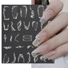 3D Metalic Line Nail Stickers Sliver Thorns Vine Curve Stripe Lines Tape Swirl Sliders Manicure Adhesive Nail Art Decals 3