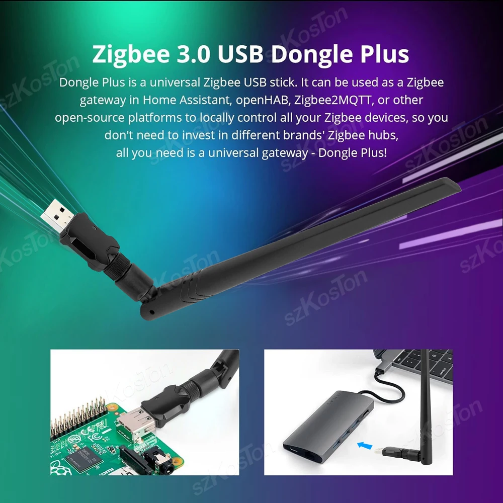 Zigbee Gateway ZigBee 3.0 USB Dongle Plus-E Open Source Wireless Hub Works with Home Assistant OpenHAB Zigbee2MQTT ZHA