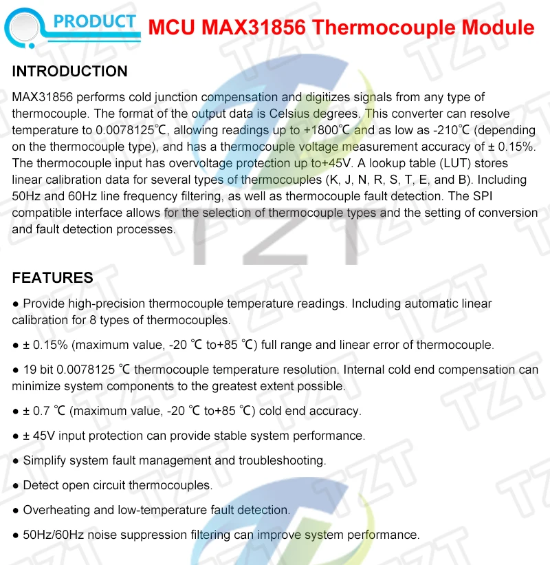 1/3 Stück MAX31856 CJMCU Thermoelement-Modul Hochpräzises Entwicklungsboard-Modul A/D-Wandler Universaltyp CJMCU-MAX31856 – Detail 1