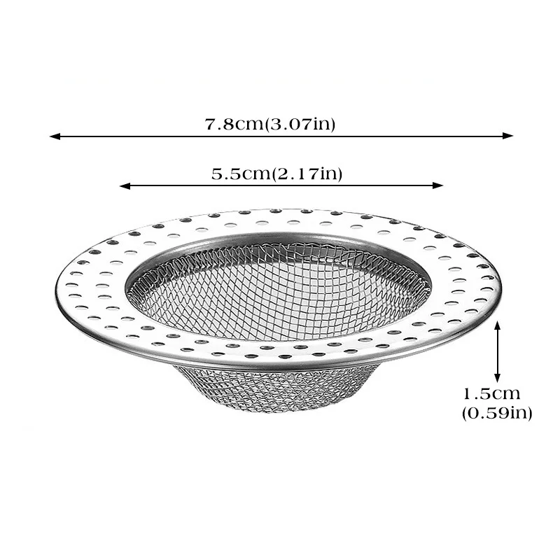 Kitchen Sink Filter Stainless Steel Anti-blocking Net Sink Mesh Strainer Bathroom Floor Drain Cover Shower Hair Catcher Stopper