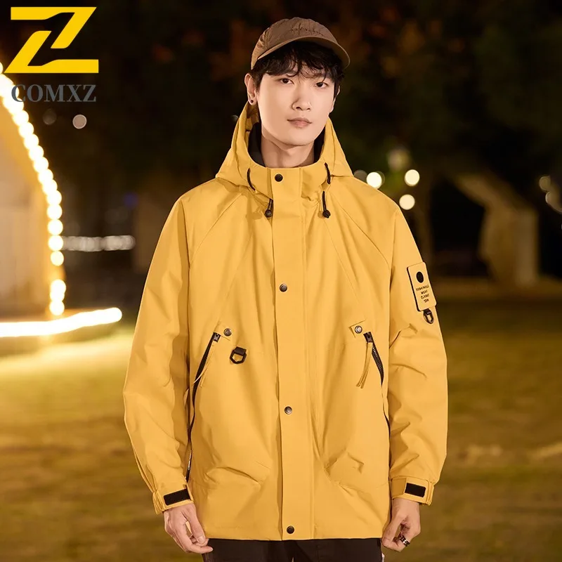 COMXZ Thickened Versatile Mens Jacket Mountaineering Multi Functional Coat Street Style Lightweight Winter Motorcycle Outerwear