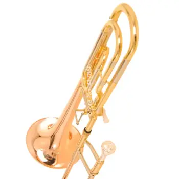 SADSN TB-142 Bb-F# Tune Tenor Slide Trombone Phosphorus Copper Gold &Brass Musical Instrument with Mouthpiece Case