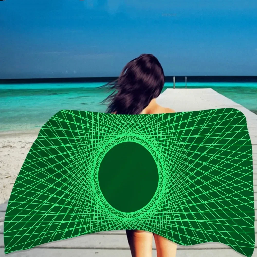 

Geometry Whirlpool Bath Towel Print Colorful Line Kid Teens Girls Gifts Travel Outdoor Portable Camp Swimming Mountain Climbing