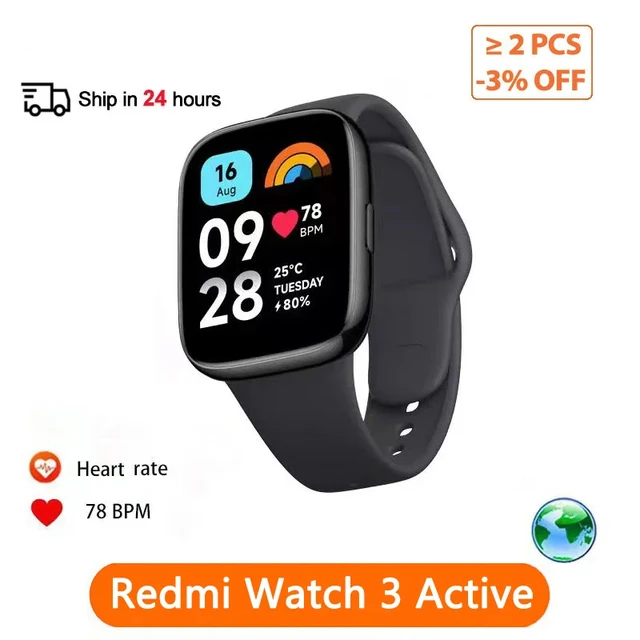Global Version Xiaomi Redmi Watch 3 Active Smartwatch Blood Oxygen  Bluetooth Phone Call 1.83'' LCD Screen 12 Days Battery Life - AliExpress
