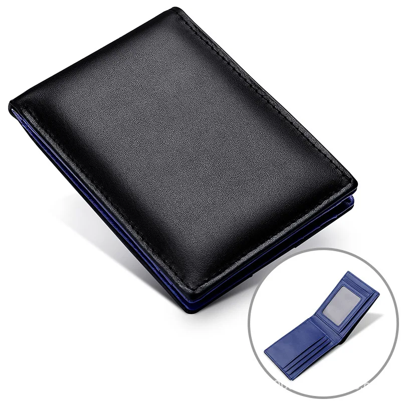 Anti-theft Brush Money Holders Men's Leather Clip Luxury Wallet Genuine Clips For Compact Dolars Cards Holder Ultra-thin Man I