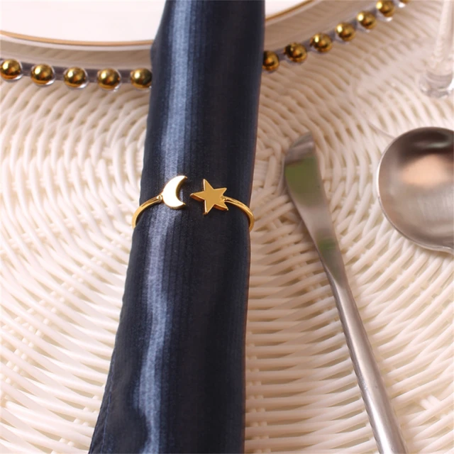 12Pack Cloth Napkins and Gold Napkin Rings Set of 6 for Wedding Party  Decorative