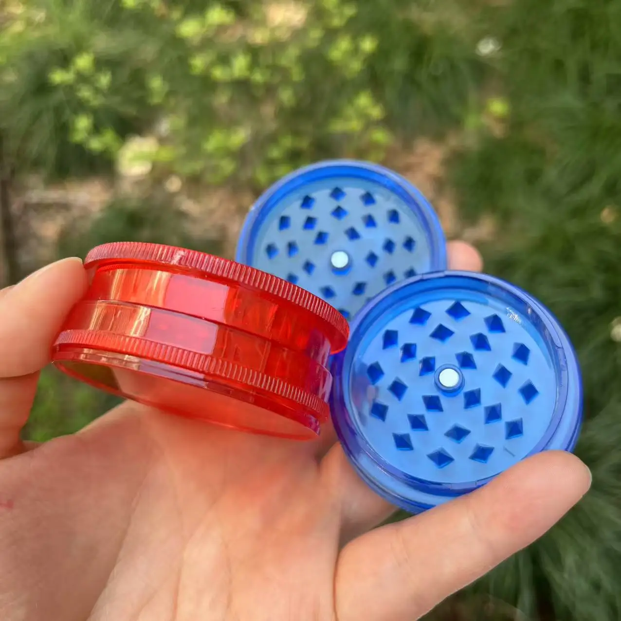 12 Pcs/Pack Dia:60MM 3 Layers Plastic Manual Spice Grinder Pepper Mill Spice Crusher Hand Muller Mixed Color