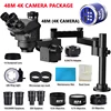 3.5-200X Simul-Focal Stereo Trinocular Microscope Set 4K 2K 1080P HDMI VGA USB TF Video Camera Clamp Folding Extension Type Base 5
