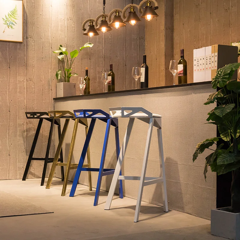 Modern Nordic Bar Stools Design Unique Relaxing Minimalist Comfortable Aesthetic Ergonomic Banqueta Furniture