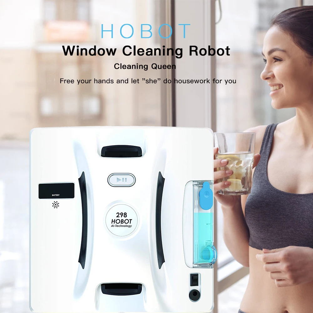 Hobot 298 Window Cleaner Robot Smart Life Windows Cleaner With Water Sprayer Auto Cleaning Smart Phone Control for Home vacuum 2