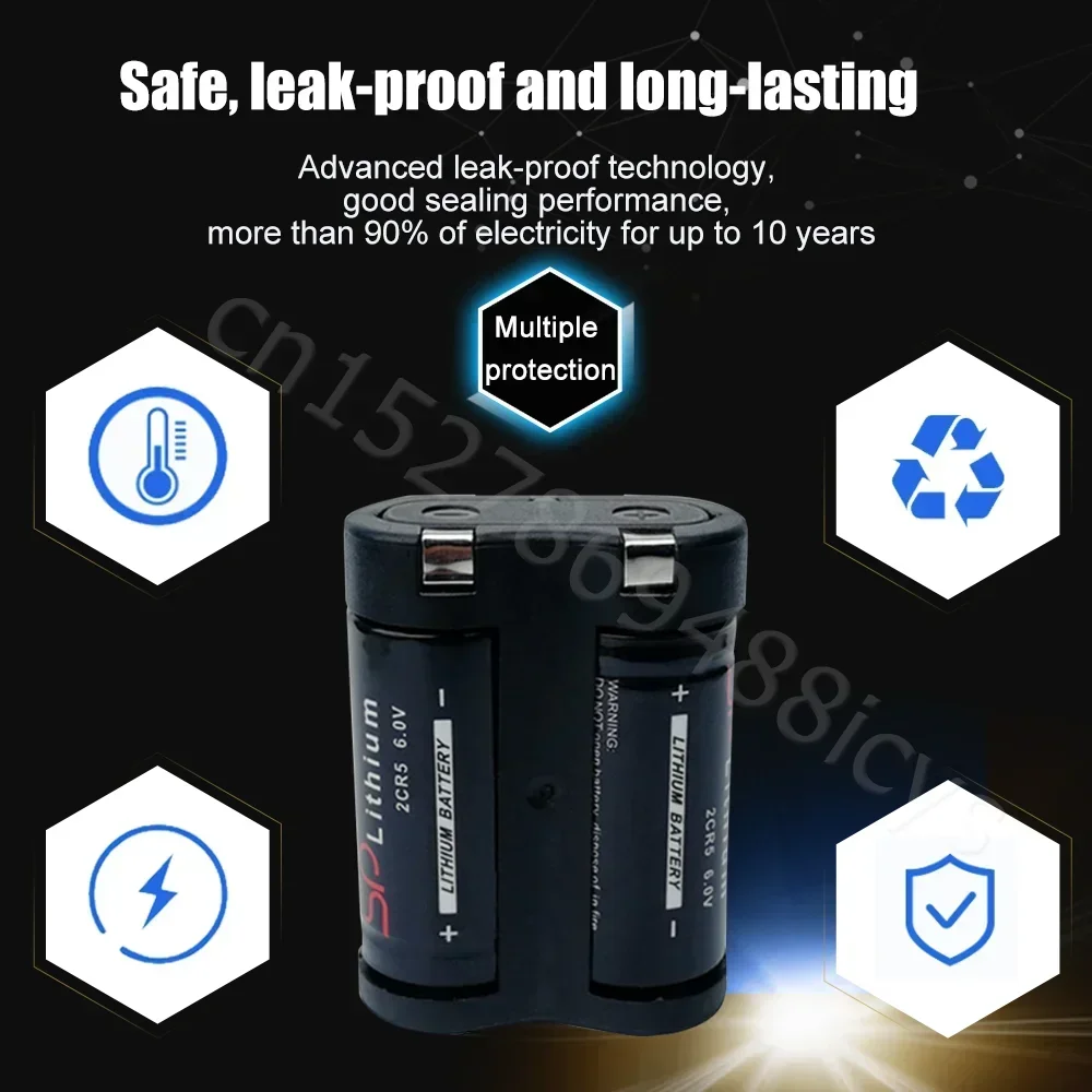 1PCS 6V 1300mah Lithium Battery 2CR5 2CR-5W 2CP3845 For Digital Camera Flash Film Rangefinder Dry Primary Non-rechargeable Cell