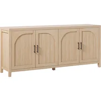 Modern 70" Reeded Sideboard, Credenza with Doors for Dining Room, Media and Game Storage, Buffet Cabinet with Cord Management 2