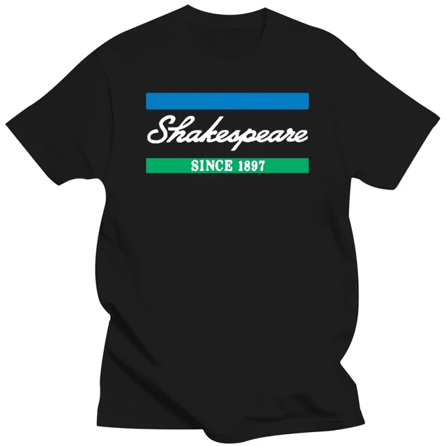 New Shakespeare Since 1987 Fishing Logo Mens Black T-Shirt Size S M L XL  2XL 3XL - AliExpress