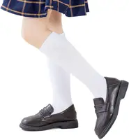 Girls Knee High Socks Kids Boys School Uniform Seamless Cotton Socks Stockings White Black Grey Socks 6