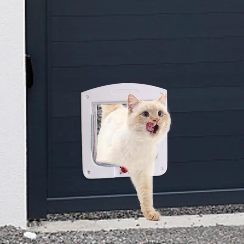 Pet Door 4 Way Locking Large Dog Cat Door Flap Install in Interior and Exterior Doors Weatherproof Pet for Wooden PVC