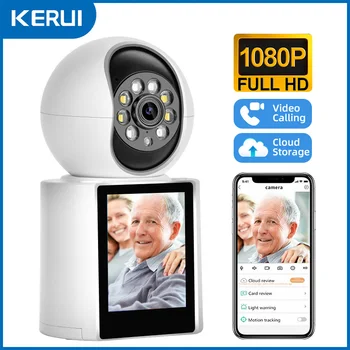 KERUI 1080P 2MP HD PTZ WIFI cámara IP con pantalla IPS de 2,8 pulgadas videollamadas cámara de seguridad para el hogar vigilancia CCTV Monitor de bebé 1 KERUI 1080P 2MP HD PTZ WIFI cámara IP con pantalla IPS de 2,8 pulgadas videollamadas cámara de seguridad para el hogar vigilancia CCTV Monitor de bebé 1
