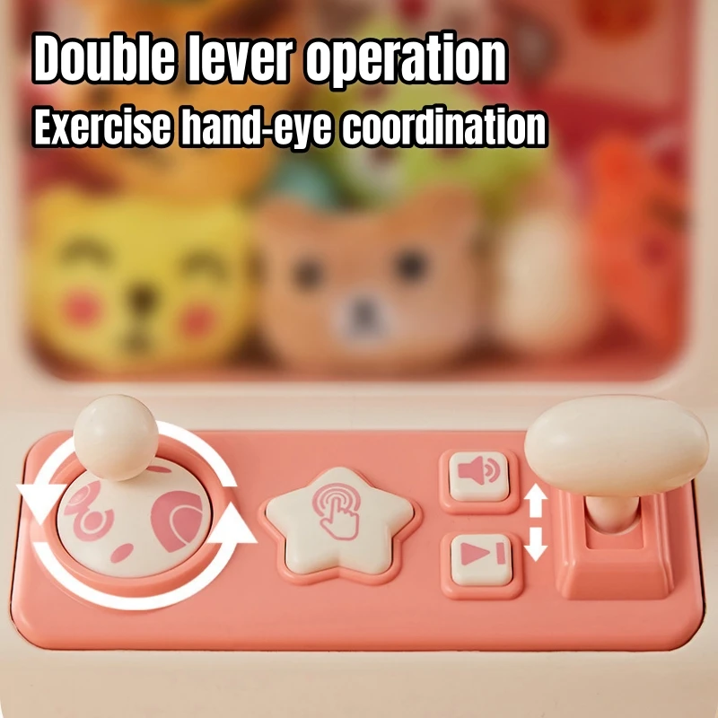 Kids Claw Machine Toys Cartoon Coin Operated Play Game Automatic Doll Machines with Light Music Children Birthday Christmas Gift 3