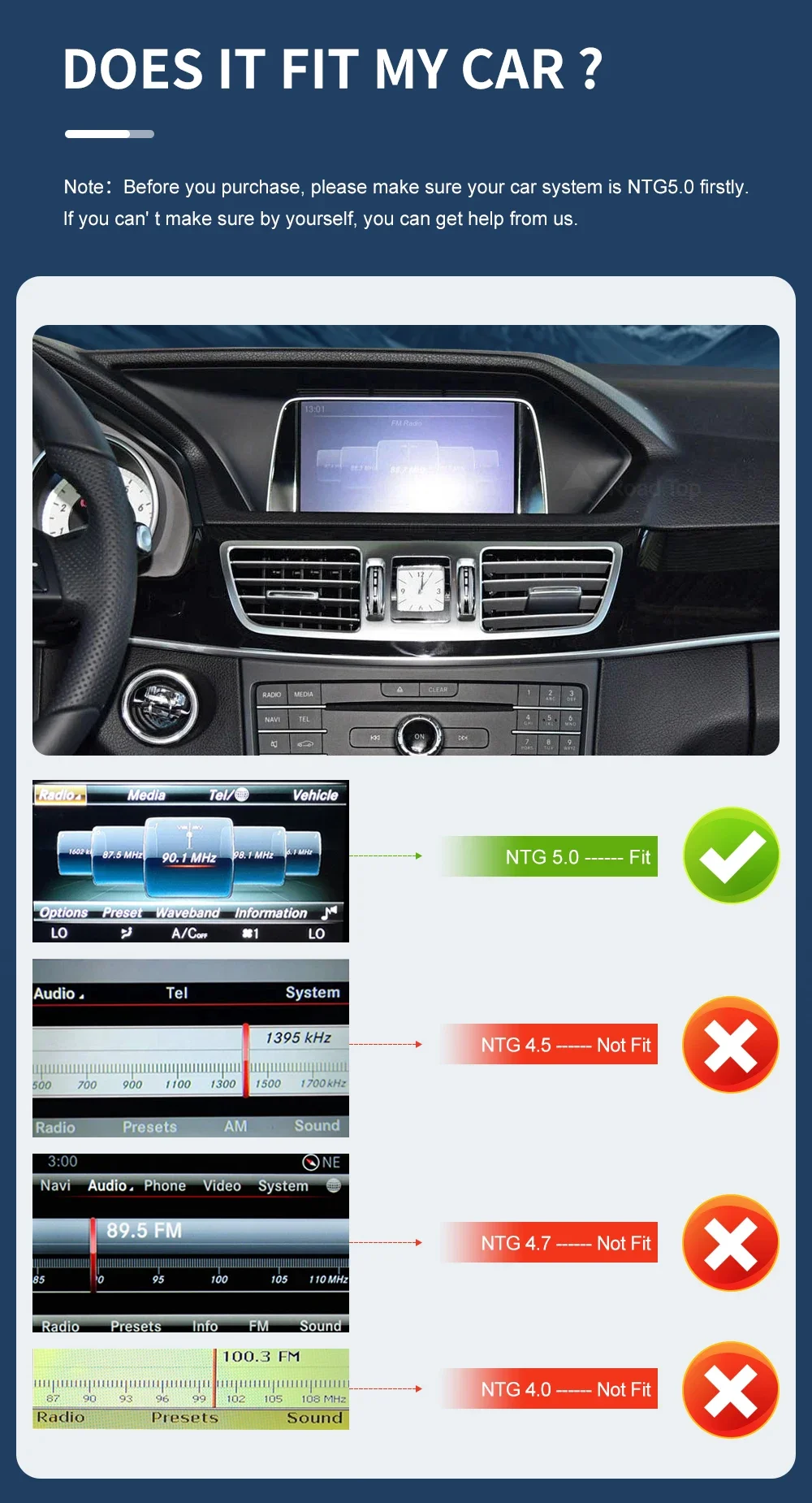 AUTOKITSHOP 12.3 inch Android 13 Car Radio for Mercedes Benz E Class W212 2015-2016