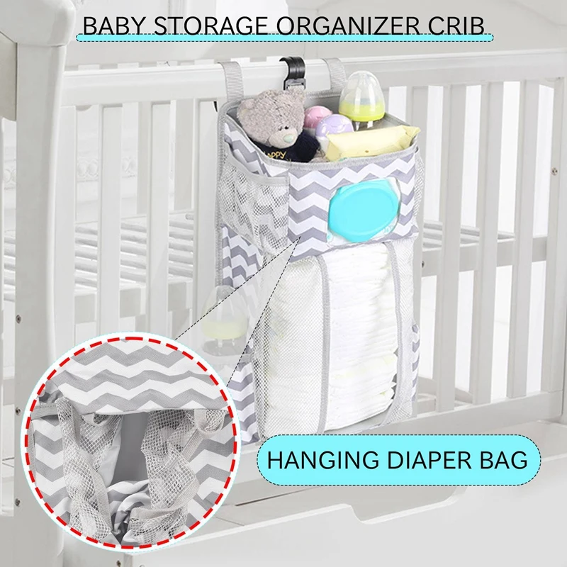Hanging Diaper Caddy Baby Bed Organization Baby Diaper Holder Product Organizer