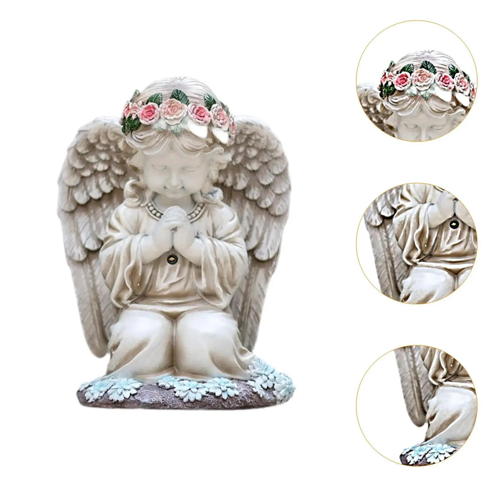 Angel Garden Statue Resin Angel Solar Garden Light for Outdoor Patio Outside