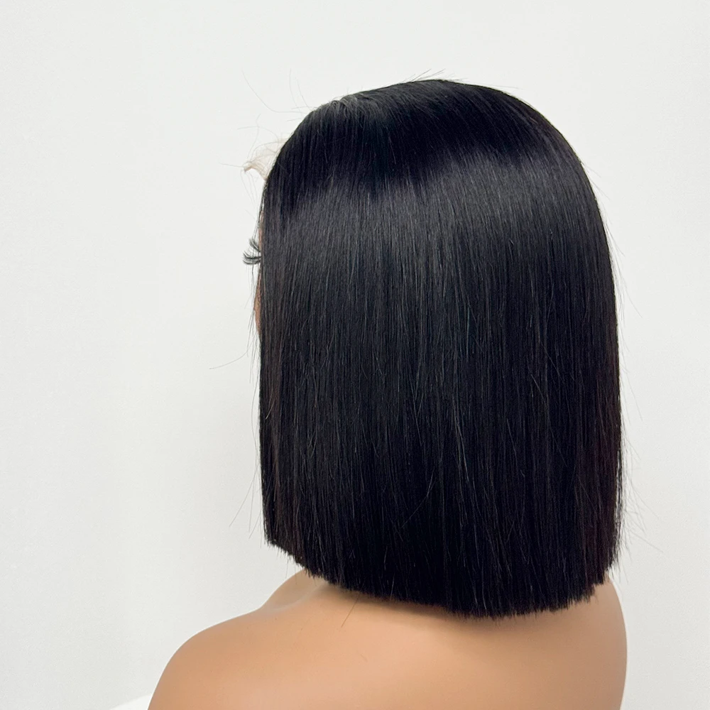Real HD Lace 5x5 Bob Wigs 2x6 Lace Closure Wig Bone Straight 300% Density Super Double Drawn Human Hair Wig  for Black Women
