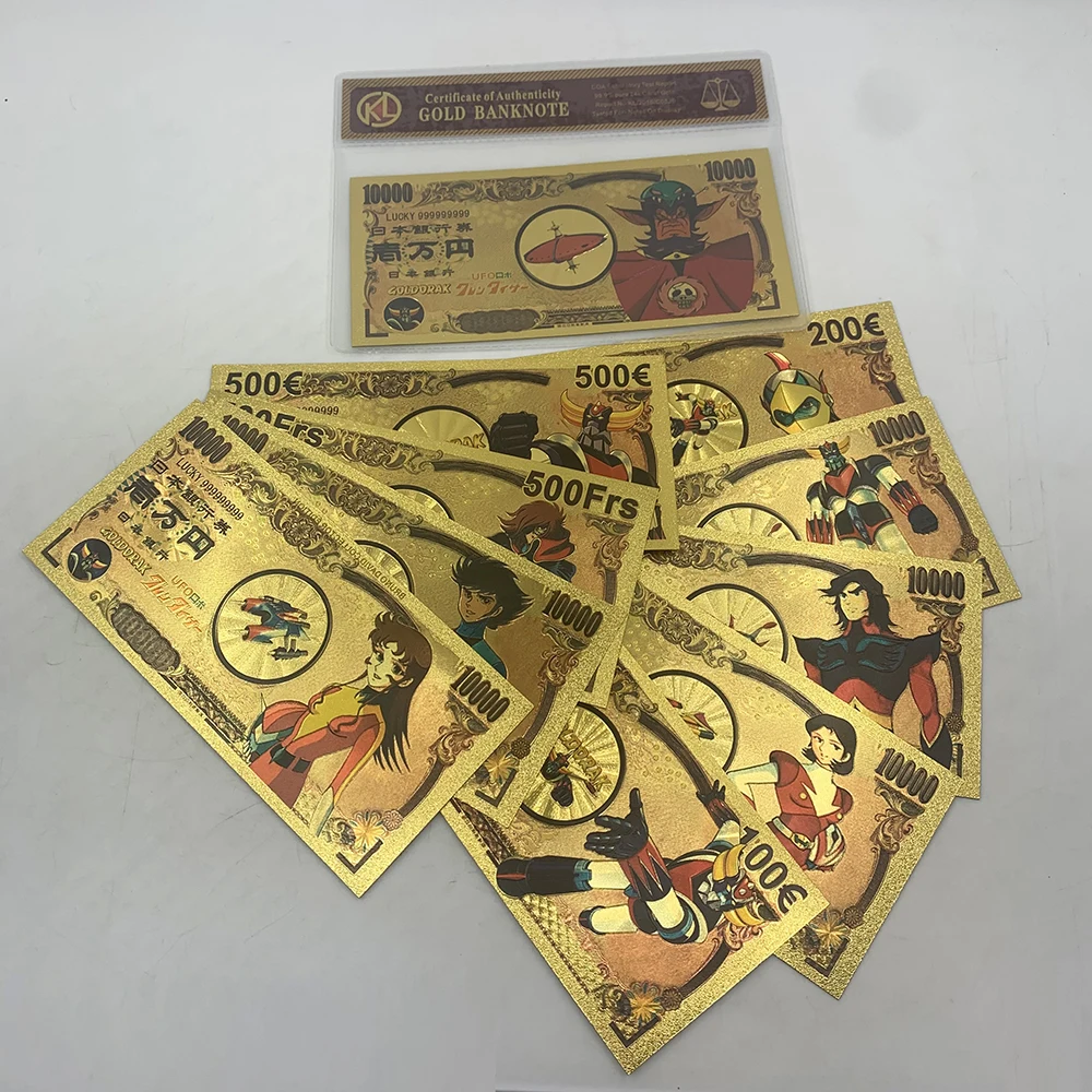 

10Models UFO Robot Grendizer Gold plastic card Japanese Anime Alcor Phenici Hikaru Great Vega banknote memory Collection