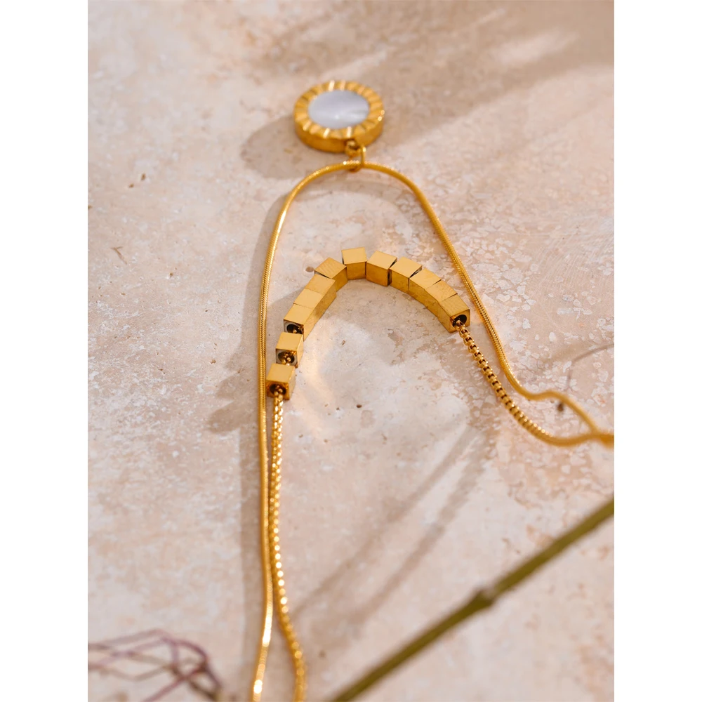 Yhpup Double Side Layered Pendant Necklace for Women