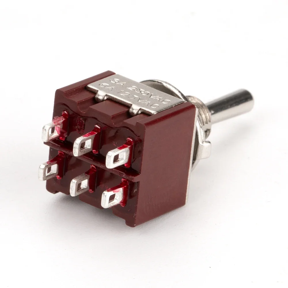 Locking Toggle Switch 10PCS ON ON 3 Position DPDT 6MM Guitar Mini Rocker For Car Motorcycle