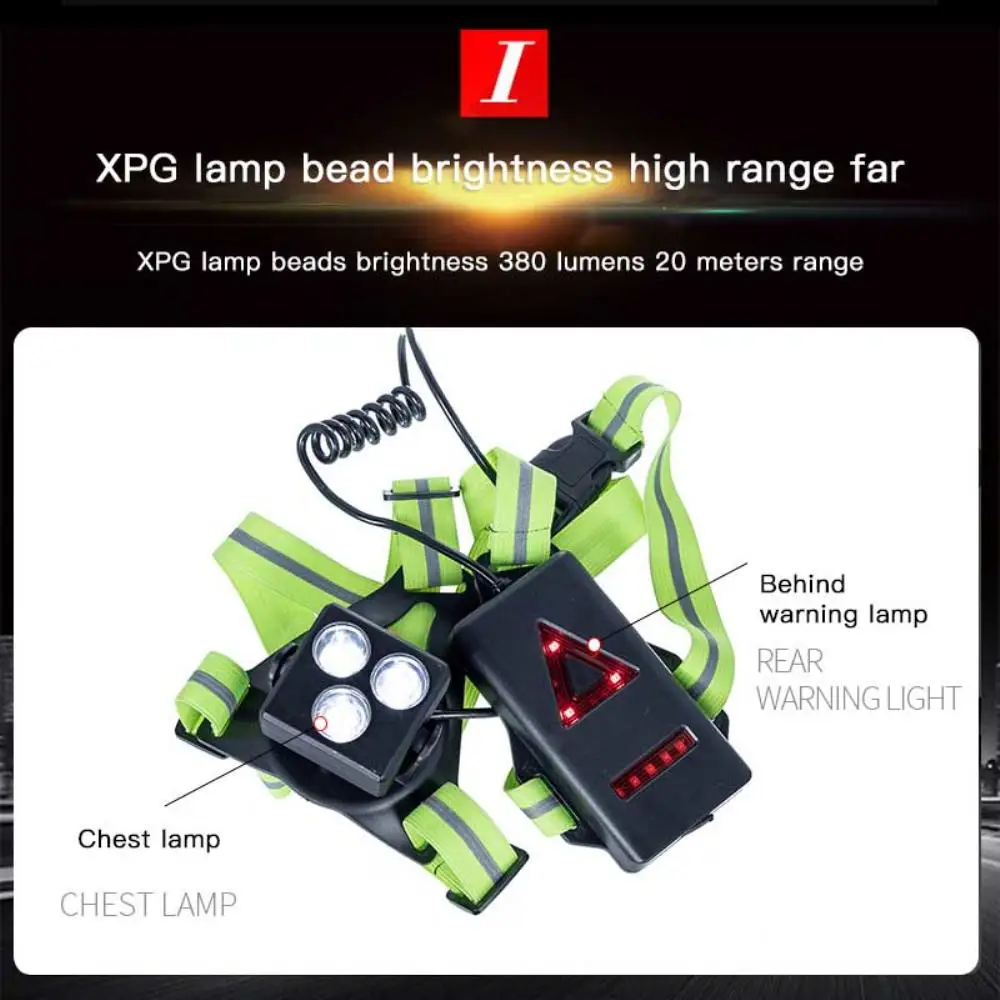 

Безопасность для велоспорта Простота в использовании универсальные прочные Водонепроницаемые светодиодные фонари для бега Usb нагрудная лампа