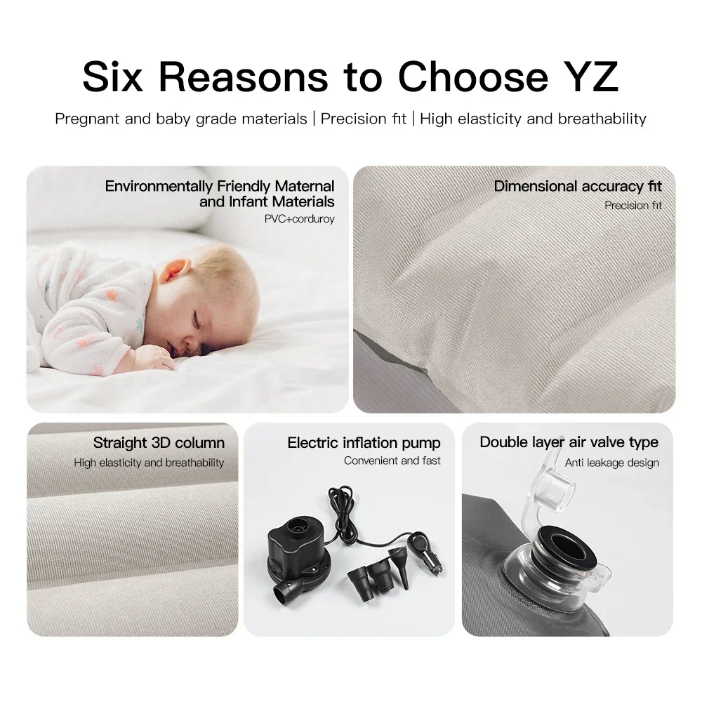 For Tesla Model Y Automobile Air Mattress Self-Inflating Mattress Travel Sleeping Bed Tesla Car Inflatable Camping