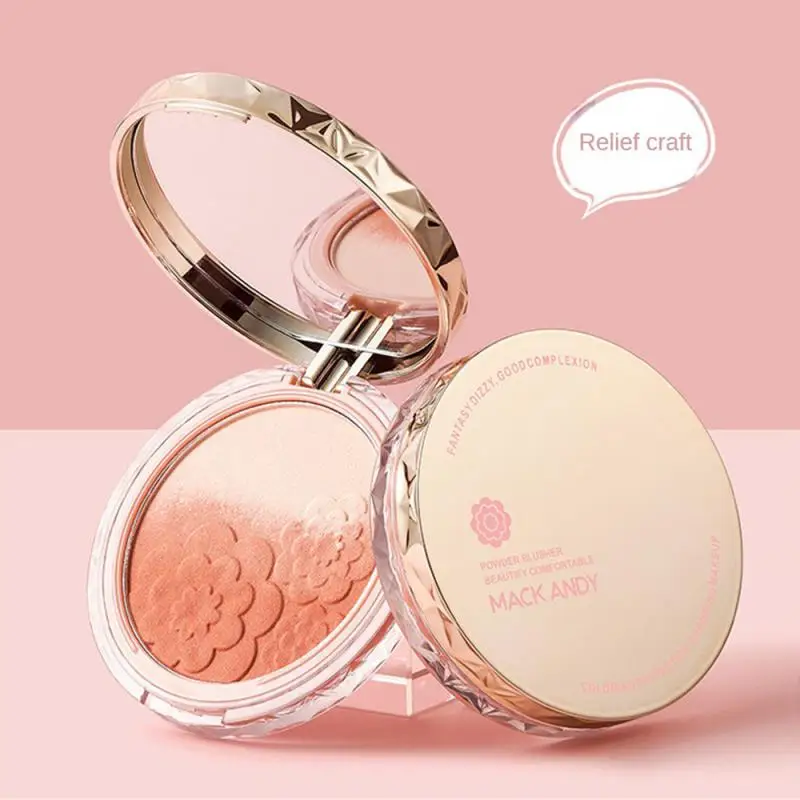 Shimmer Blush Palette Polvere Minerale Long-Lasting Natural Cheek Contour Tint Peach Pink Blue Face Blusher Cosmetics Cheek Blush
