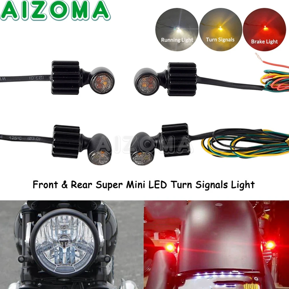 

Universal 5mm Motorcycle Mini Run Brake Turn Signals LED Indicator Blinker Lights For Cafe Racer Cruisers Street Bike Dual Sport