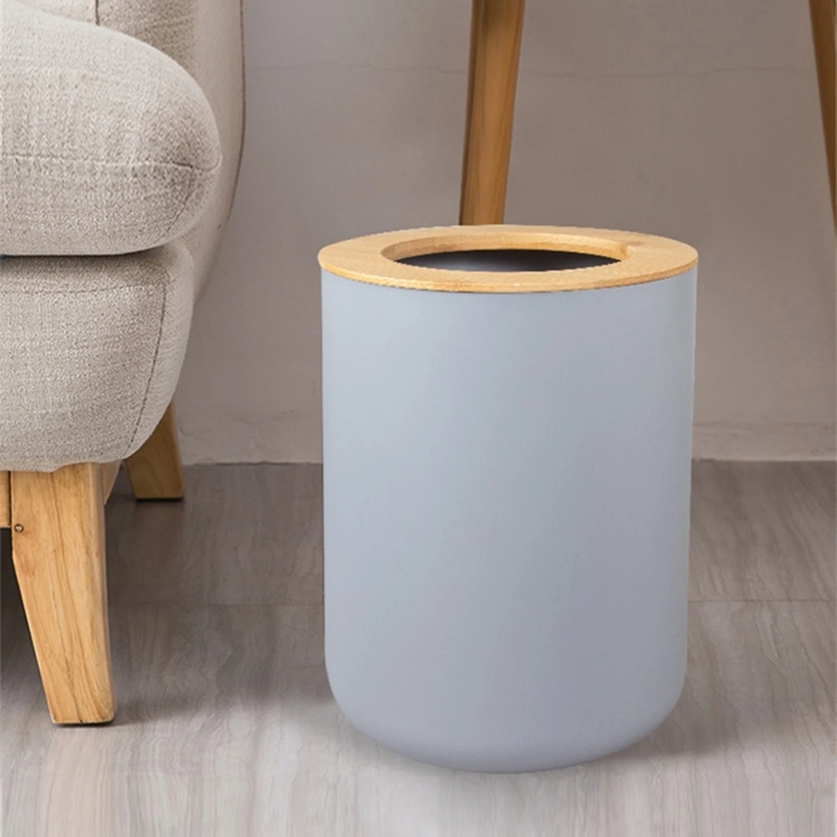 Sleek Black Plastic Waste Bin for Modern Kitchens and Bathrooms