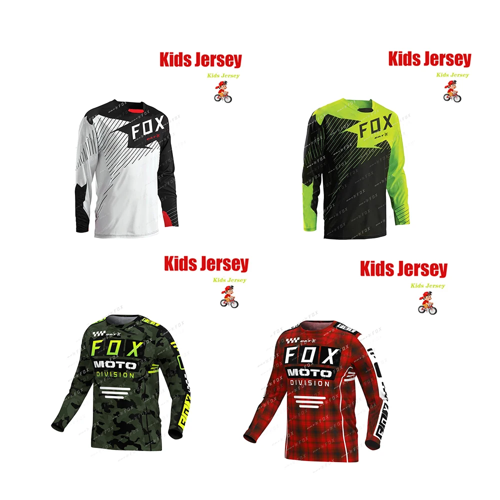 

BAT FOX Kids Racing Shirt Downhill Jersey Mountain Bike T-Shirt Camiseta Motocross Jersey Quick-Dry Breathable Children's Jersey