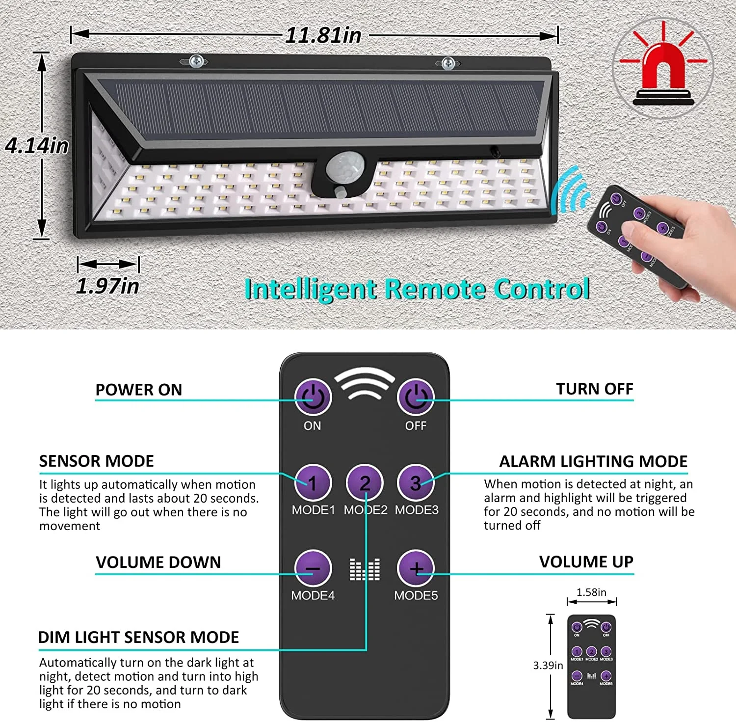 Security lights 2024 with alarm