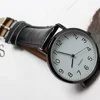 Men Watches Simple Business Analog Alloy Vintage Quartz Watch Arabic Number Strap Minimal Round Dial Classic Black Leather Strap 6