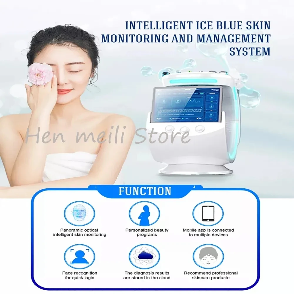 

2022 Ultrasound Skin Care Microdermabrasion Machine Ice Blue Magic Mirror Skin Analyzer Oxygen Hydrafacial Machine In Store
