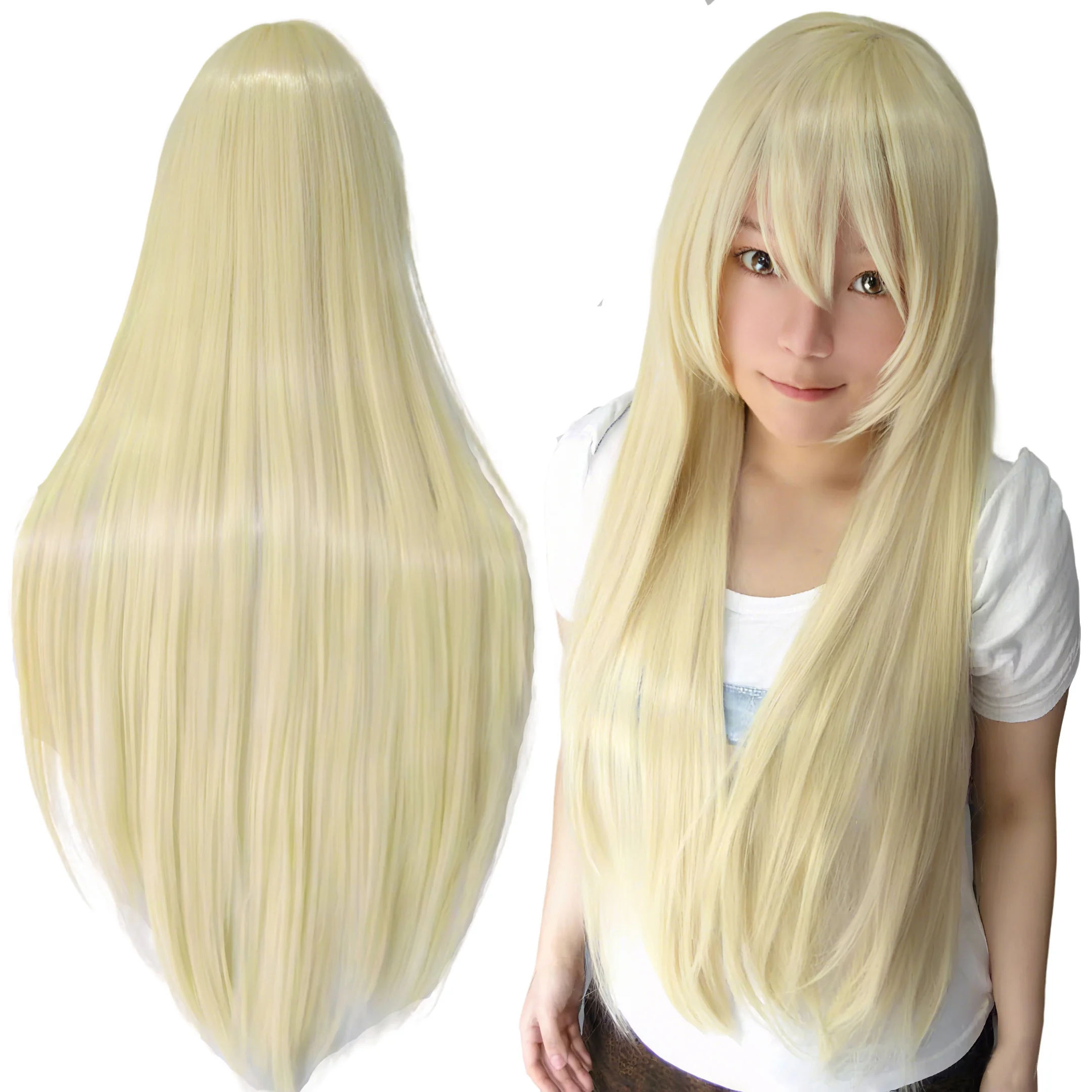 Synthetic Hair Yellow Long Cosplay Wigs Straight Minako Aino Wig Anime Hair Pieces Historia Reiss Costume Wig 4
