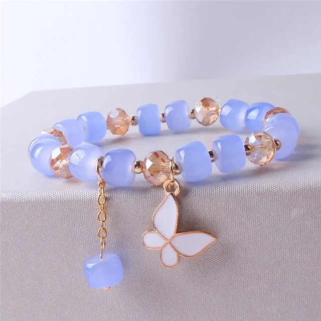 Blue Butterfly Elastic Beaded Y2K Bracelets