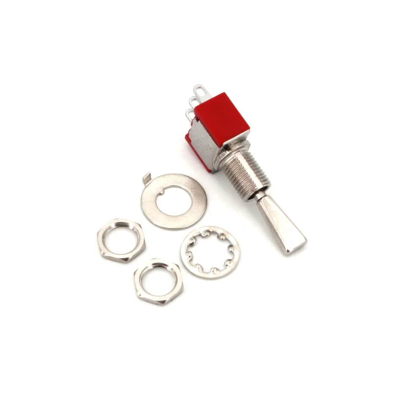5pcs SH T8014-U Flatted Lever 3Pin ON-OFF-ON Latching 3-Position SPDT Mini Toggle Switch
