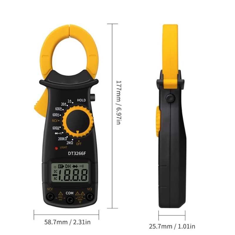 652F DT-3266F 디지털 암퍼 클램프 미터 멀티미터 전기 클램프 미터 경량