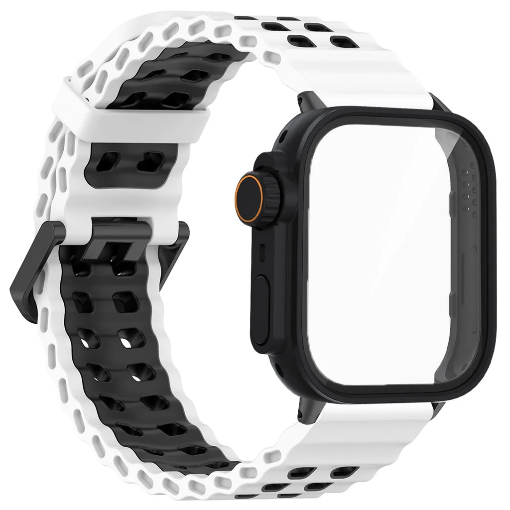 Breathable Silicone Band with PC Full Case & Screen Protector