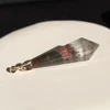 Hand Carved Natural Beautiful Garden Ghost Phantom Quartz Gemstone Crystal Healing Pendulum Pendant For Gift 6