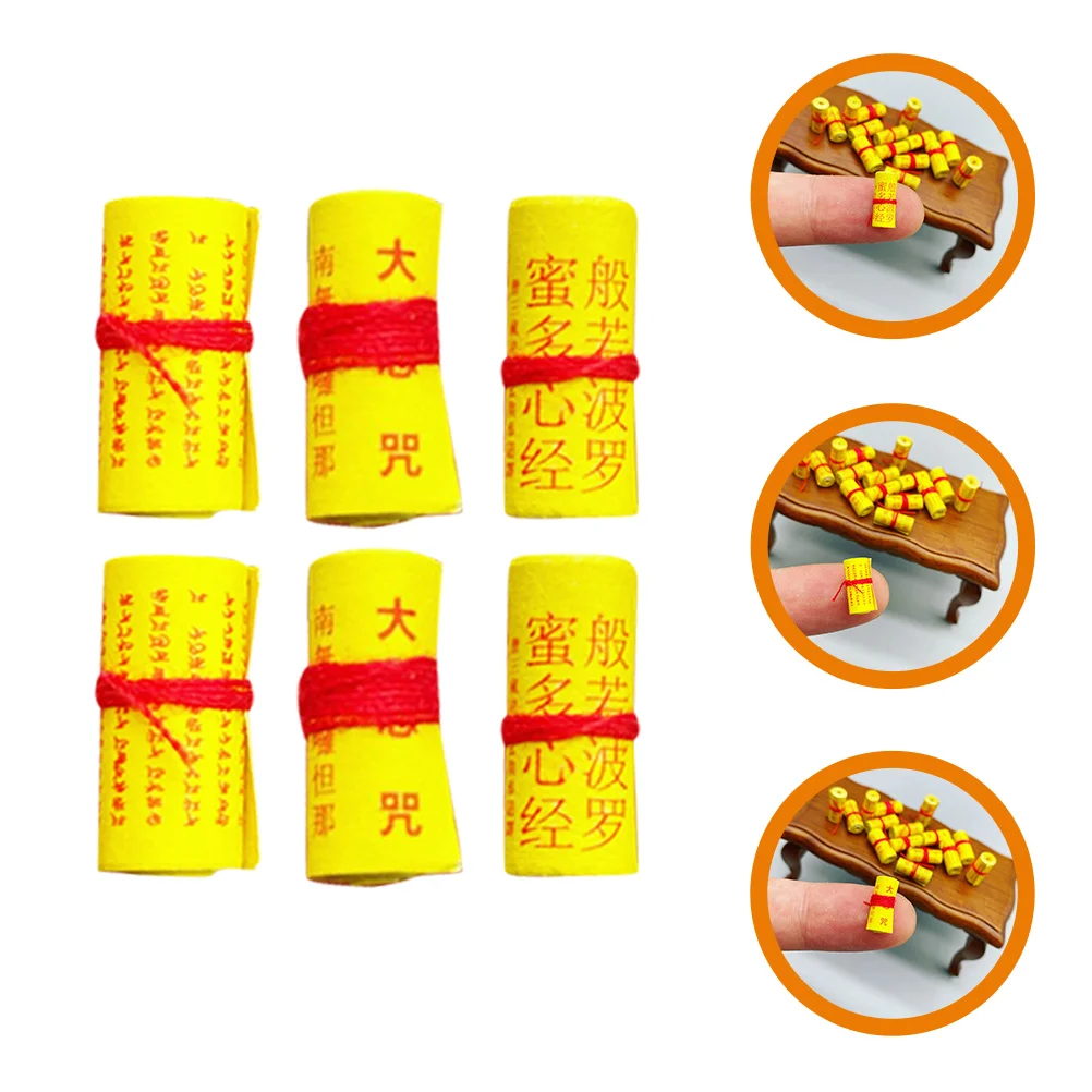 

6 Pcs Home Decor Mini House Vintage Ancient Scripture Model Accessories Decorations Child