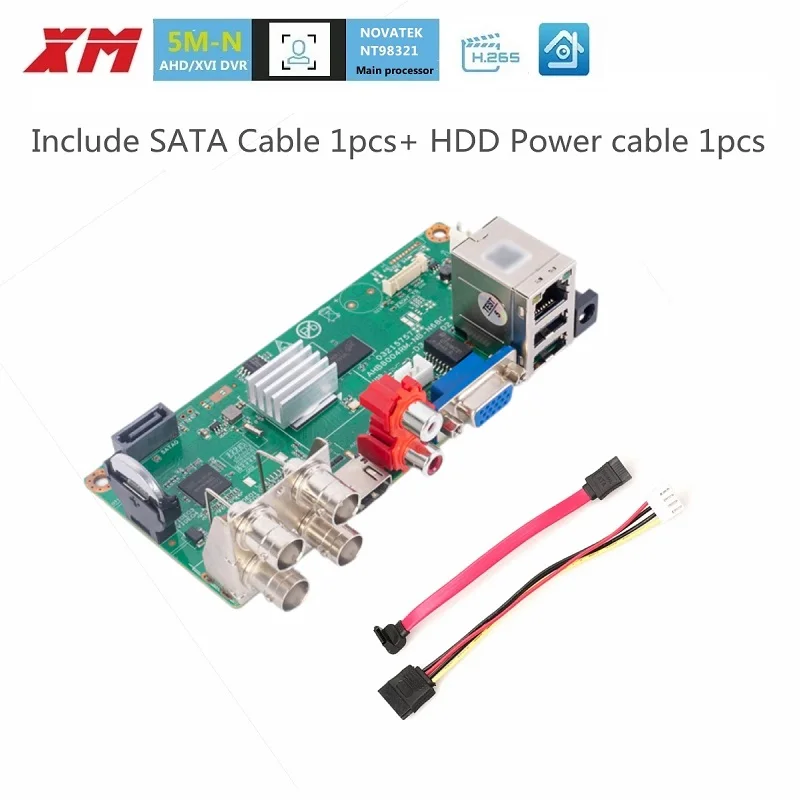 XM H.265 4CH 5 in 1 AHD CVI TVI IP CVBS 5MP-N CCTV DVR Board support Motion Detection and 4 Record mode Video surveillance