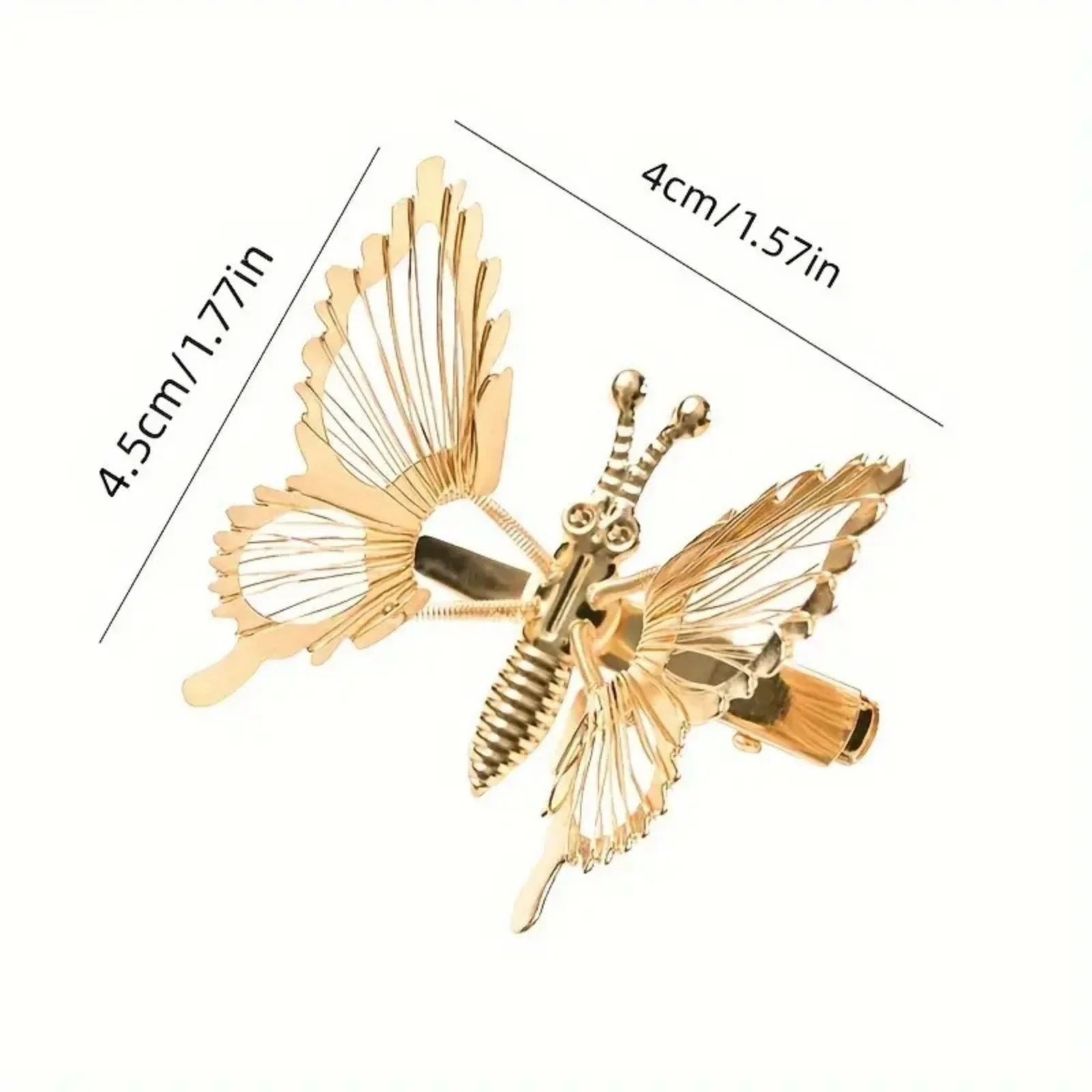 5Pcs Gold Butterfly Hair Clips, Hollow - Out Metal Hair Accessories, Perfect for Braids & Stylish Hairstyles